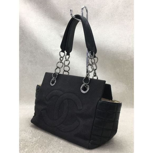 Chanel Chocolate Bar Chain Shoulder Bag Cocomark Black - Picture 2 of 5